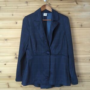 CAbi Jacket Womens 10 Blue #5475 Sunset Kiss Check Blazer Blue Windowpane